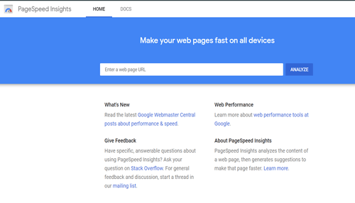 Pagespeed insight free online website