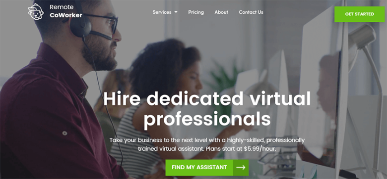 Remote coworker virtual staffing company