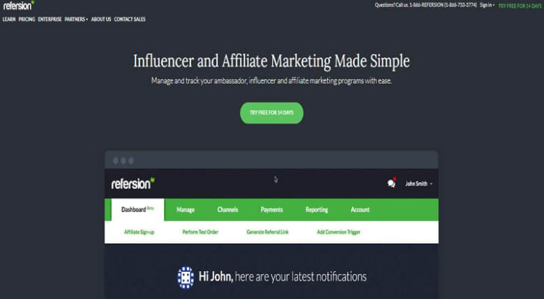 Refersion affiliate marketing tool