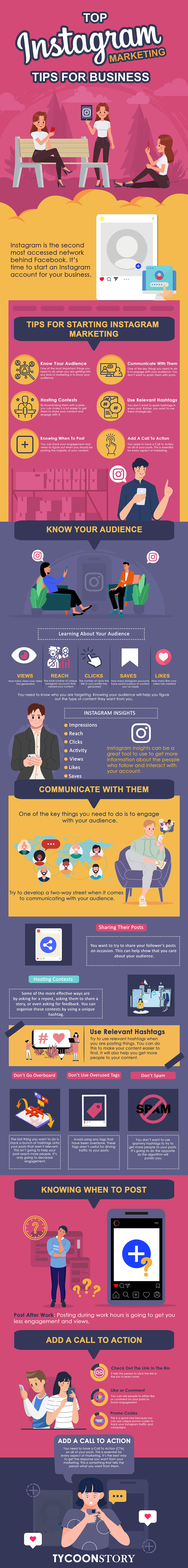 Top instagram marketing tips for businesses infographic  instagram business