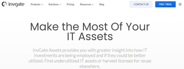 Invgate assets fixed asset management software