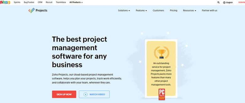 Zoho projects project management tool