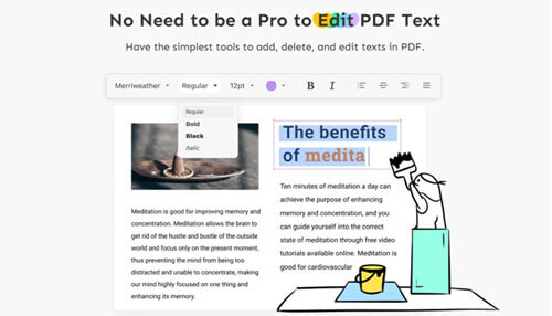 Edit your text with a creative touch freebie pdf editor