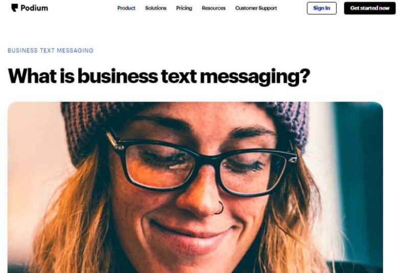 Podium text message marketing