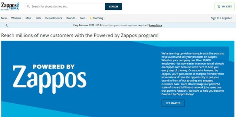 Zappos ecommerce website design