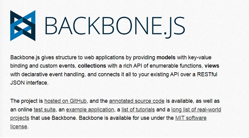 Backbonejs web development frameworks
