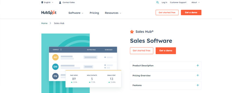 Hubspot sales hub sales intelligence tool