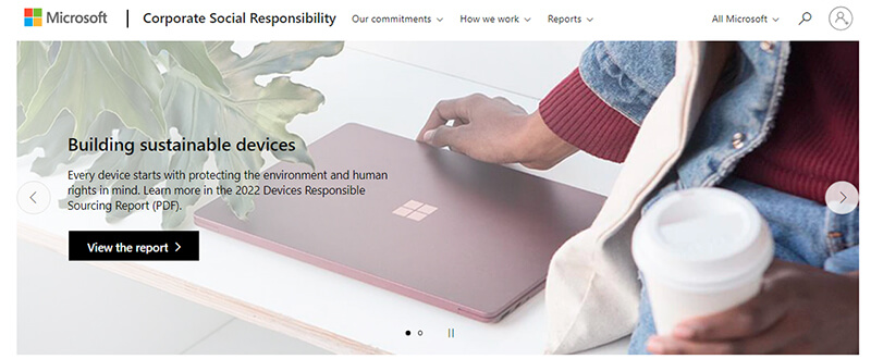 Microsoft sustainable consumer tech company