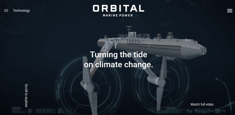 Orbital marine power green energy startup