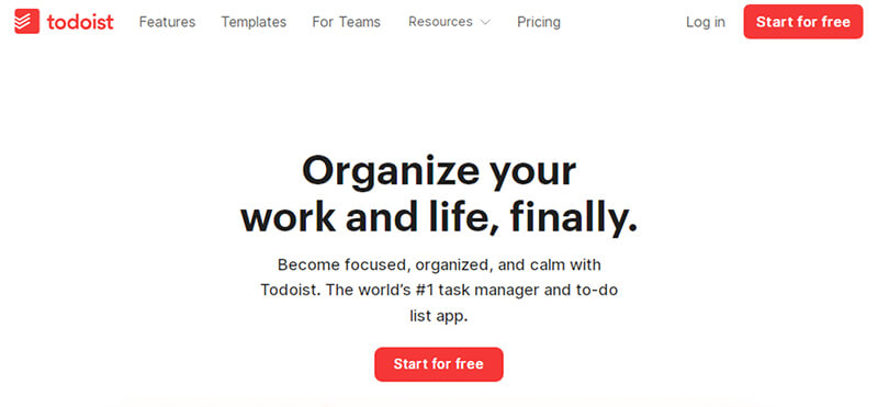 Todoist daily planner app