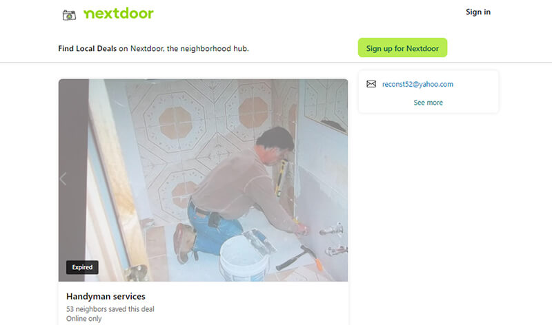 Nextdoor handyman app