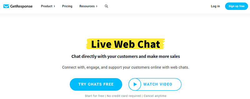 Getresponse live chat software