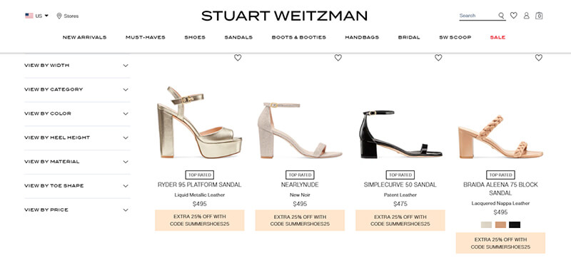 Stuart weitzman international shoe brands
