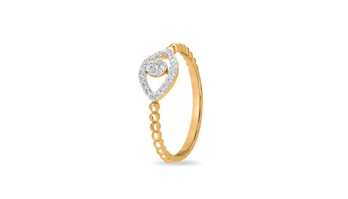 14 kt yellow gold round diamond ring
