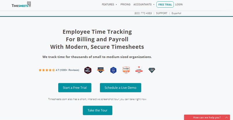 Timesheets online tracking tool