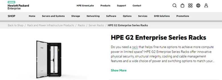 Hpe g2 enterprise series racks server racks
