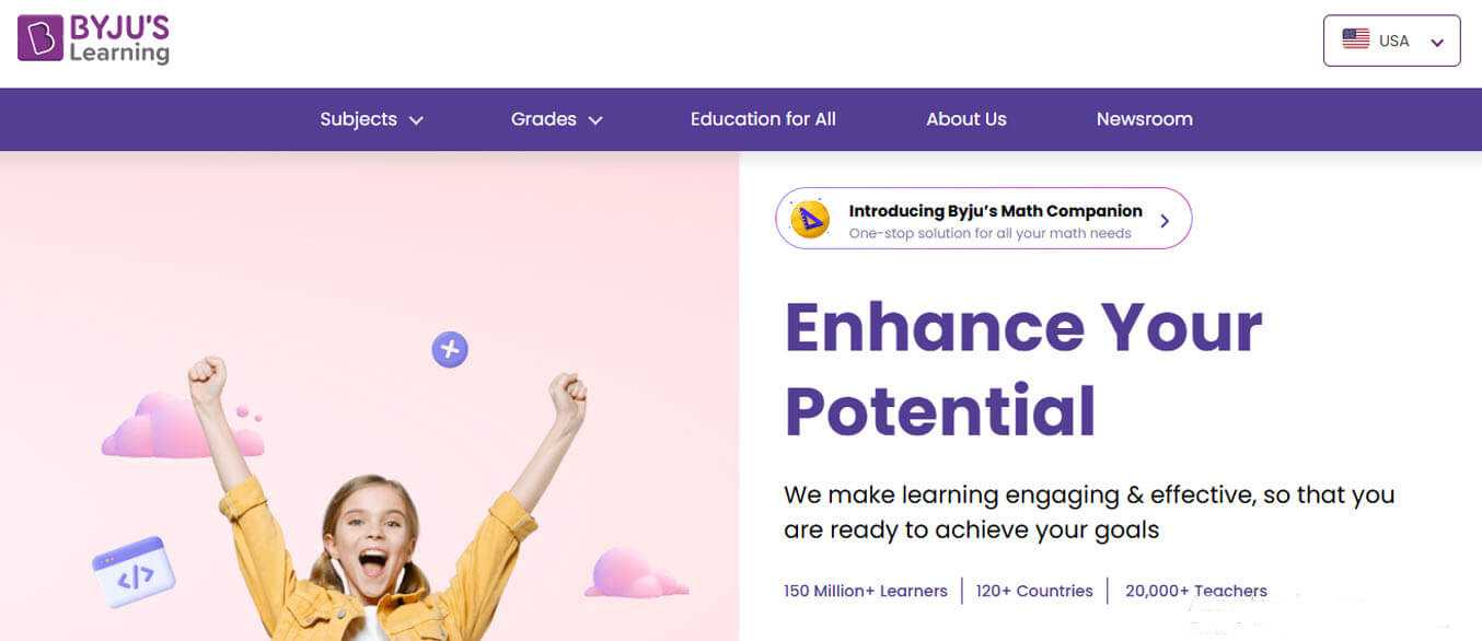 Byju's Learning platform- Engaging and effective learning solutions for students across the world.