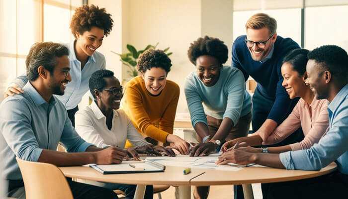 Carlos alexandre rozwadowski – a diverse team collaborating around a table, emphasizing cultural awareness and teamwork in business success