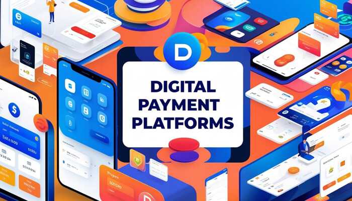 Receiving international payments online – illustration showcasing various digital payment platforms and mobile banking solutions for global transactions.