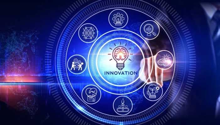 Innovative technology symbols illustrating the concept of innovation in manufacturing. A strong focus on finding the perfect manufacturing partner for business growth and development.