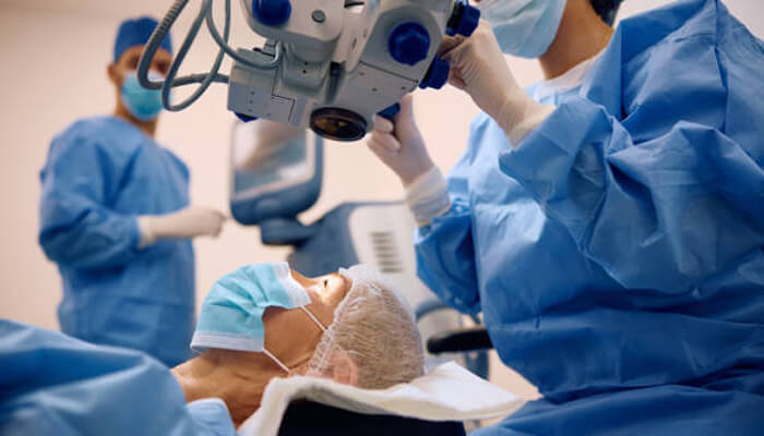 Step-by-step procedure of eye surgery